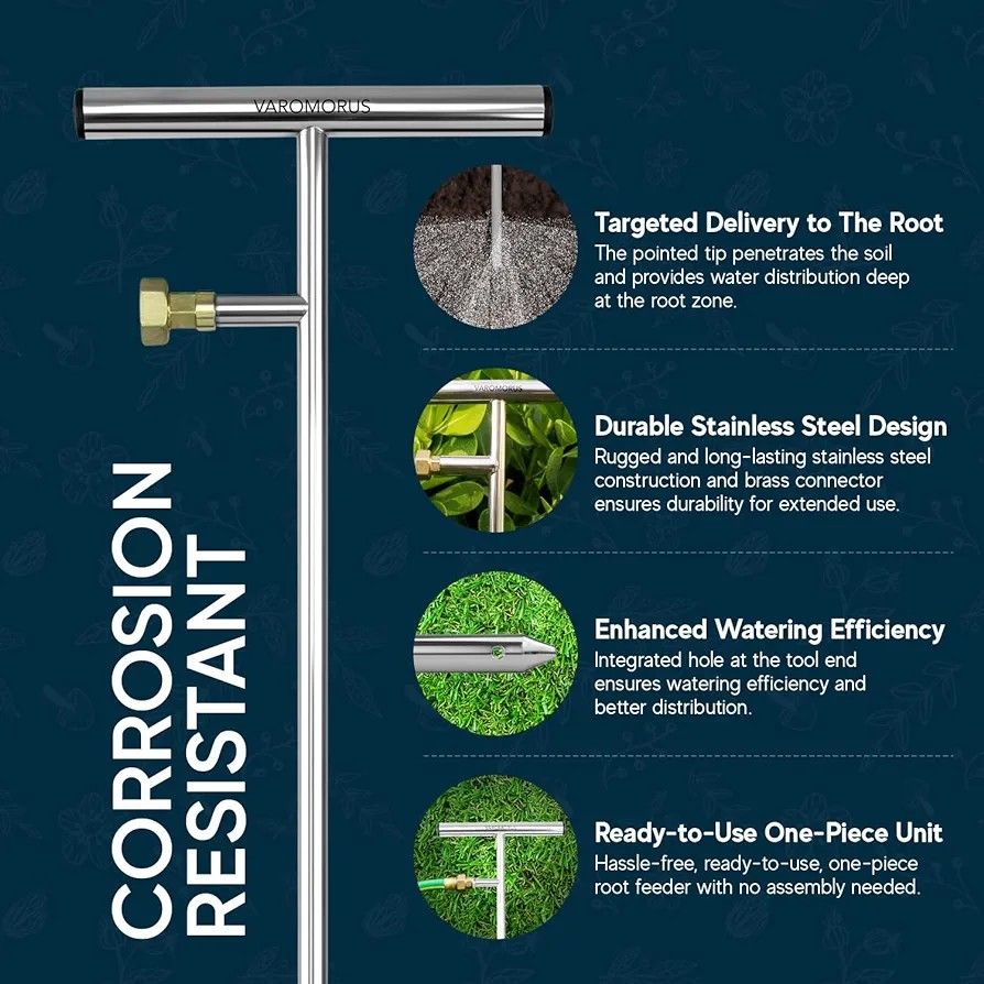 Varomorus Stainless Steel Deep Root Feeder for Tree Watering Spike Tool