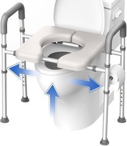 Raised Toilet Seat with Handles, Fit Any Toilet, 400 lbs