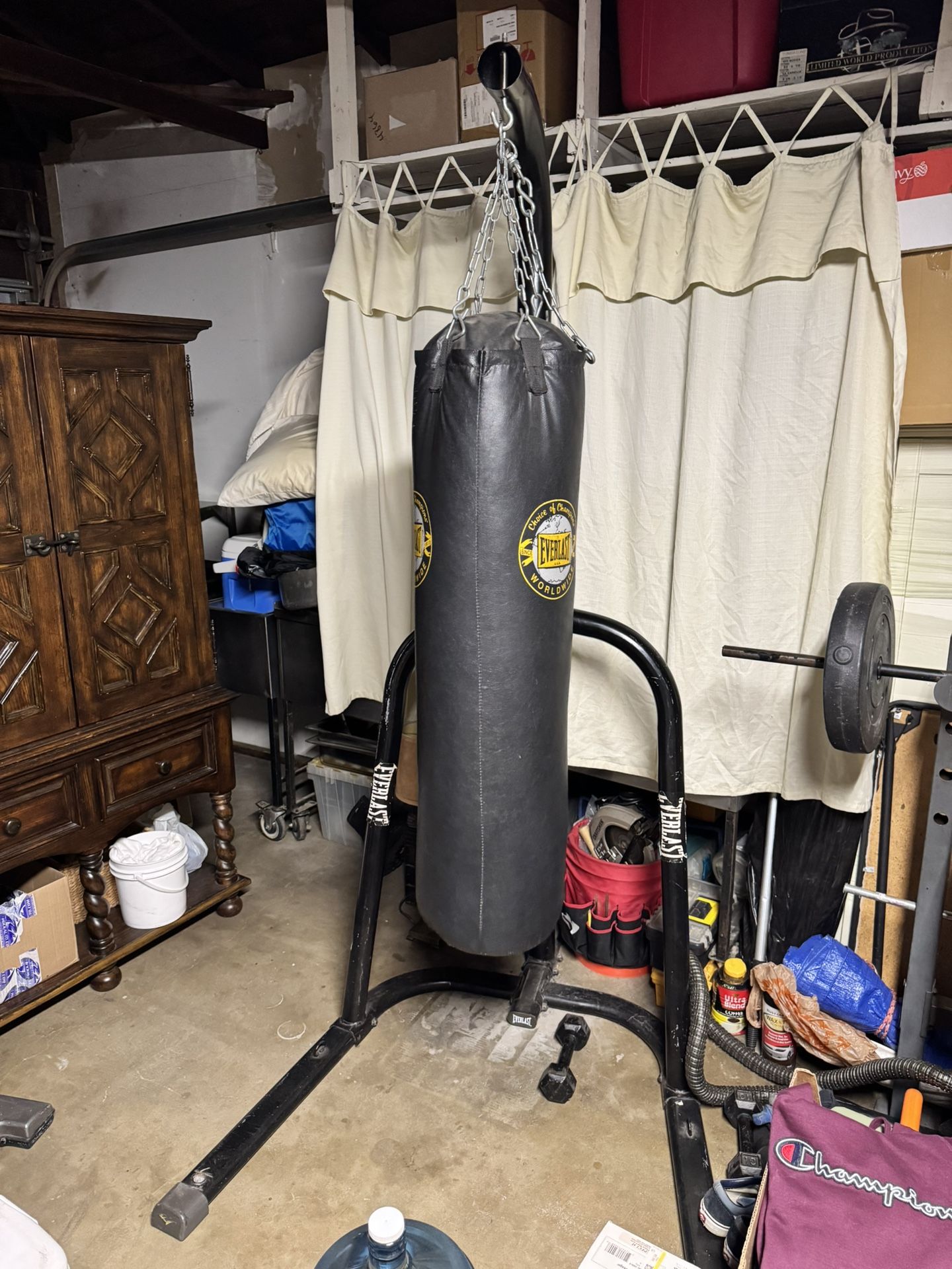 Punching Bag With Metal Base.