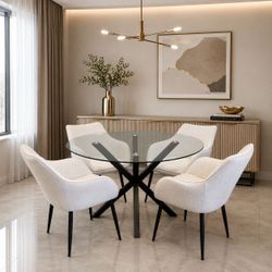 5pc dinette table glass