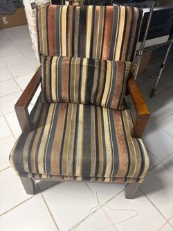 Wood and upholstered side chair