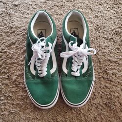 Green + White Vans Old Skool (M9/W10.5)