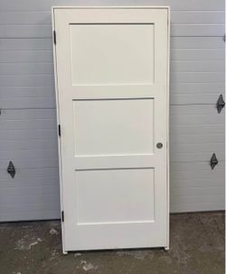36” New White 3-Panel Shaker Interior Door pre hang
