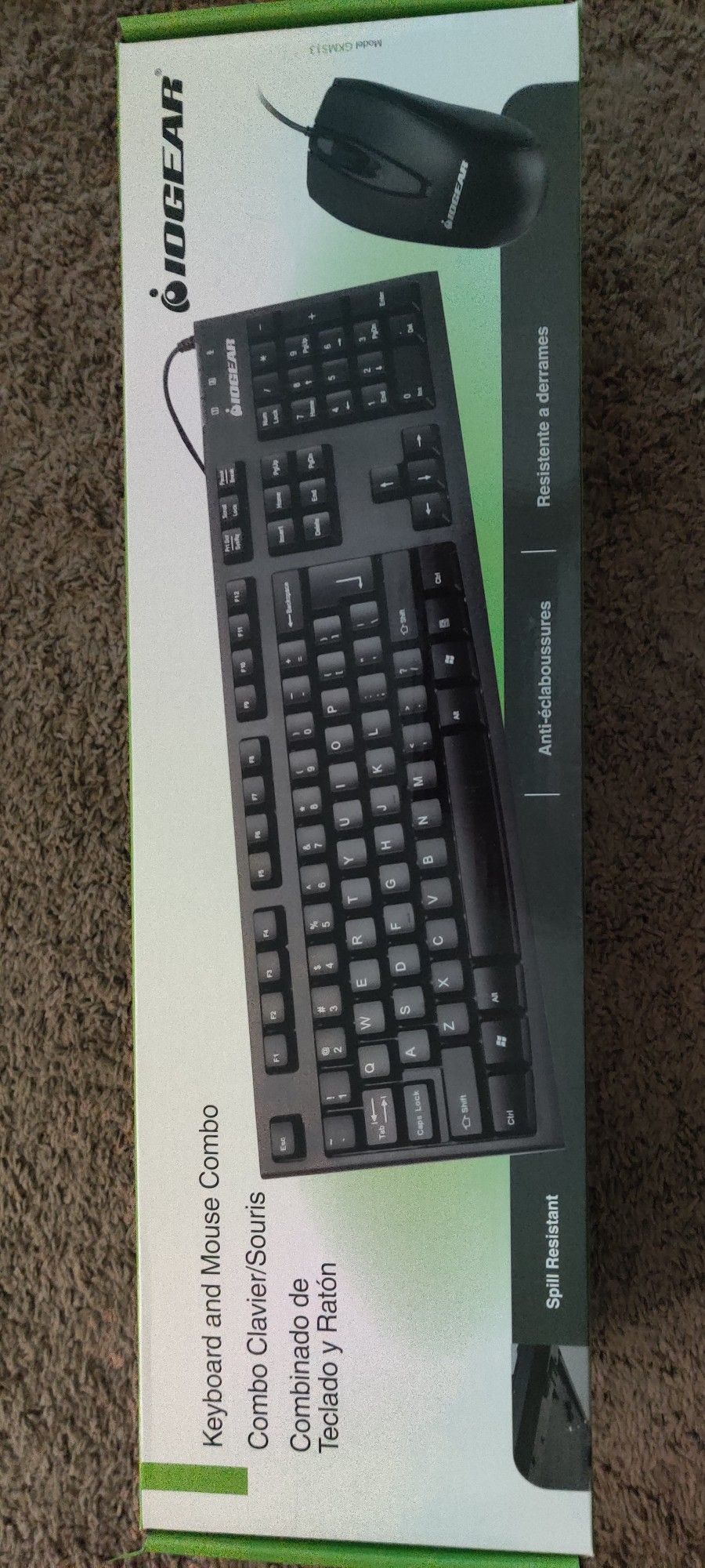 3 Unopened Iogear Spill Resistant Keyboard And Mouse