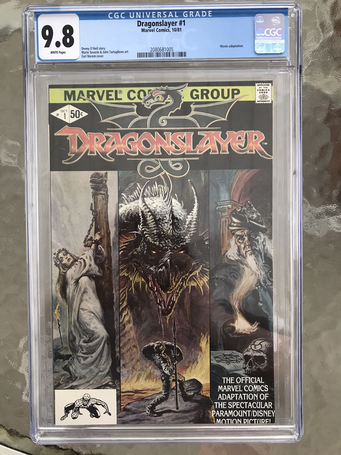 Dragonslayer #1 (1981) CGC 9.8 — White Pages; Movie Adaptation; Denny O’Neil