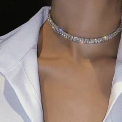 Choker Style Cz Necklace 
