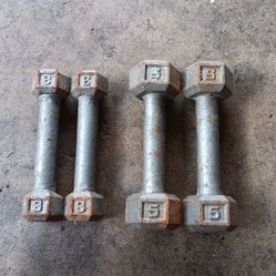 3 & 5 Pounds Dumbells