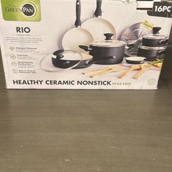 Greenpan Cookware Set Nonstick New