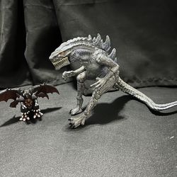 Vintage Trendmasters GODZILLA 7” figure and DESTROYA  2.25”