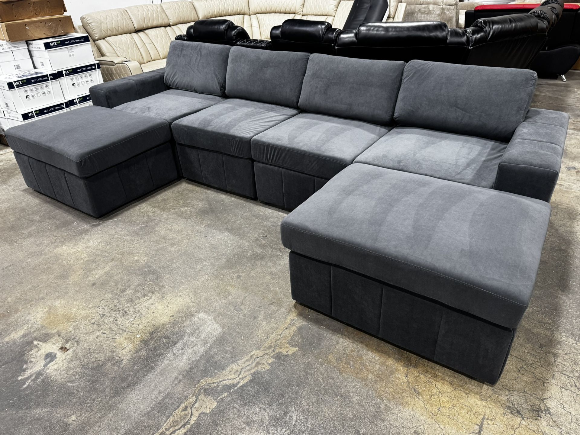 FREE DELIVERY AND INSTALLATION - 🚚 Brand New in Box 📦 Gray 6 Pieces Modular Sectional