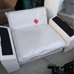 white sherpa sofa (no hardware)