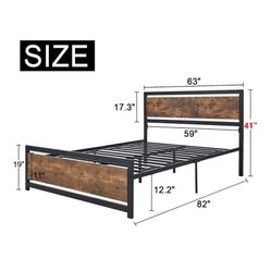 Queen Bed Frame, Desk, Night Stand