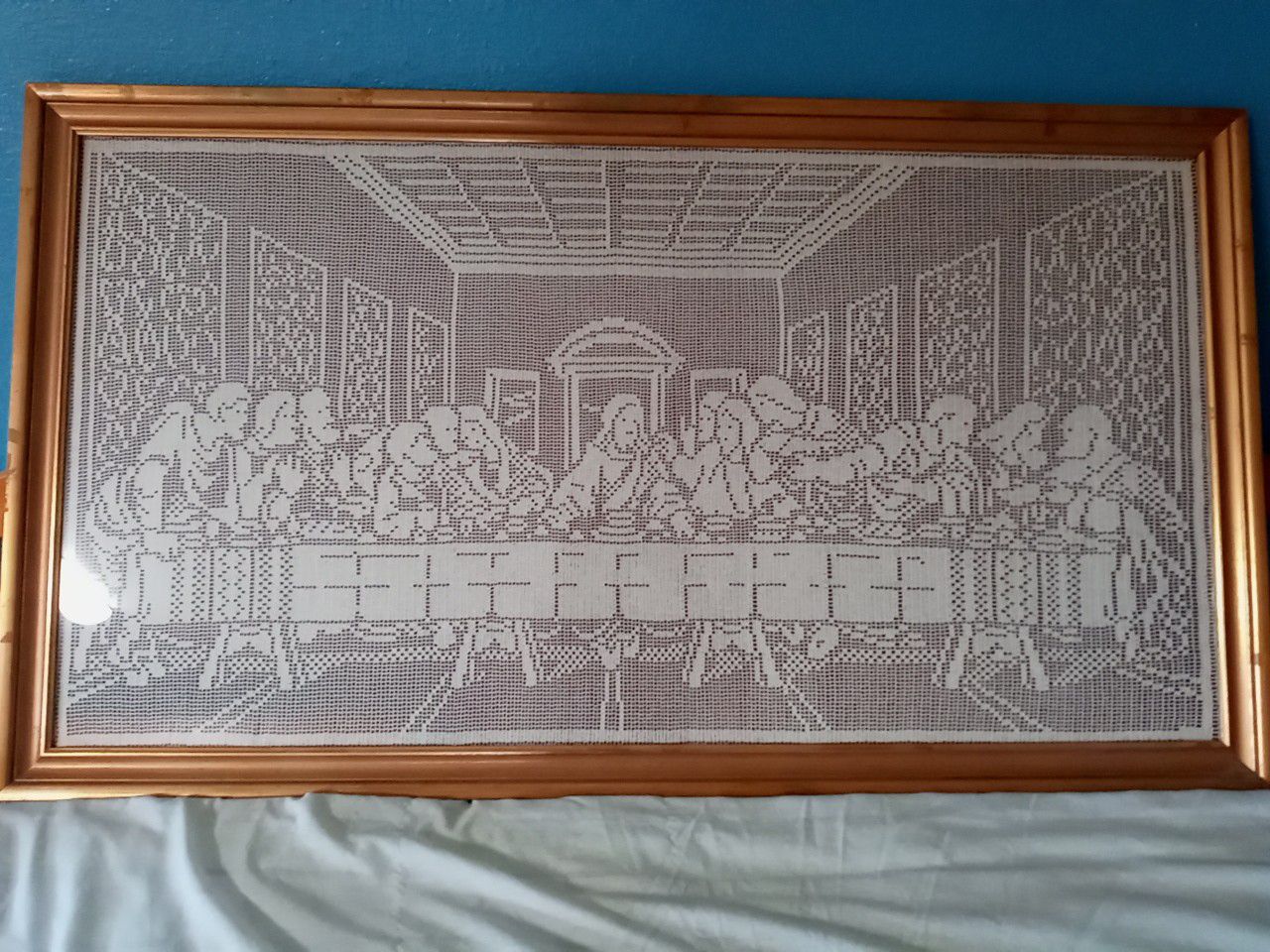 Hand crocheted Last Supper