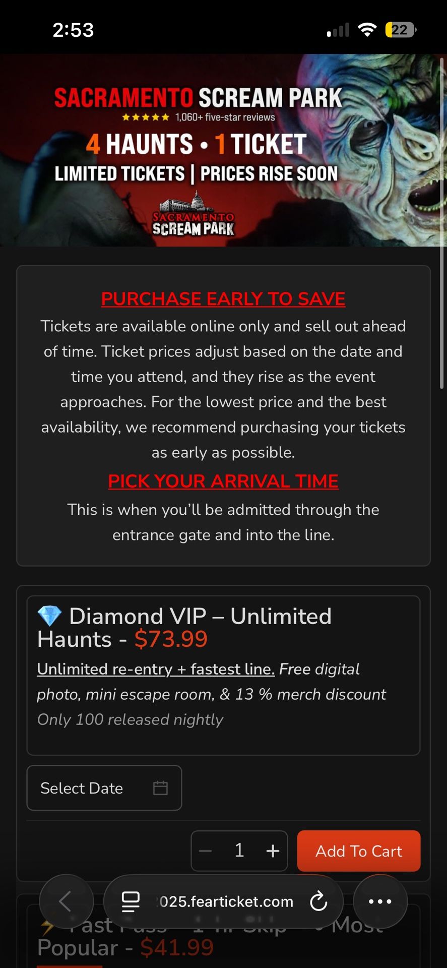 4 Sac Scream Fest Tickets