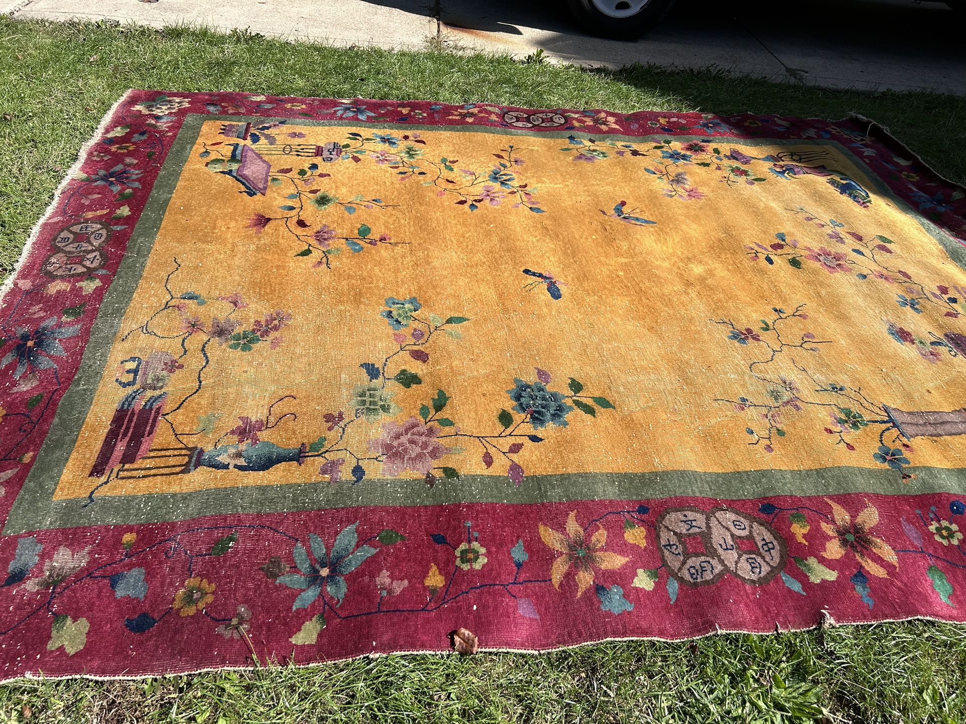 Antique Chinese Art Deco Rug