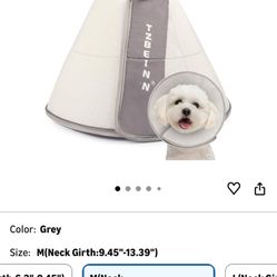 Soft Dog Cone Collar Alternative, Comfortable Elizabethan Dog Neck Pillow Cone for Medium Dogs