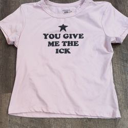 Junior size large Orange Kiss shirt- You Give Me The Ick