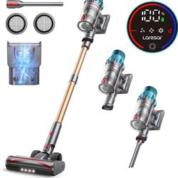 Laresar Cordless Vacuum Cleaner, 550W/45Kpa Stick Vacuum Cleaner with Touch Screen, Up to 60Mins Runtime, Anti-Tangle Vacuum Cleaner with Charging Sta