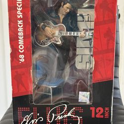ELVIS ‘68 COMEBACK SPECIAL, 12” DOLL, MCFARLANE TOYS 2004 NEW IN BOX.
