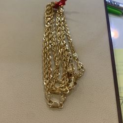 10 K Y GOLLD SOLID ROPE BRACELET HOLLOW 8.5 Inches