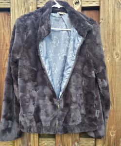 Brown faux fur jacket