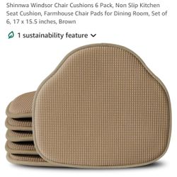 6 Pack Of Chair Cushion Brown