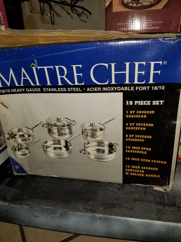Maitre Chef 10 piece kitchen set, pan, sauce pan, fry pan, casserole, dish