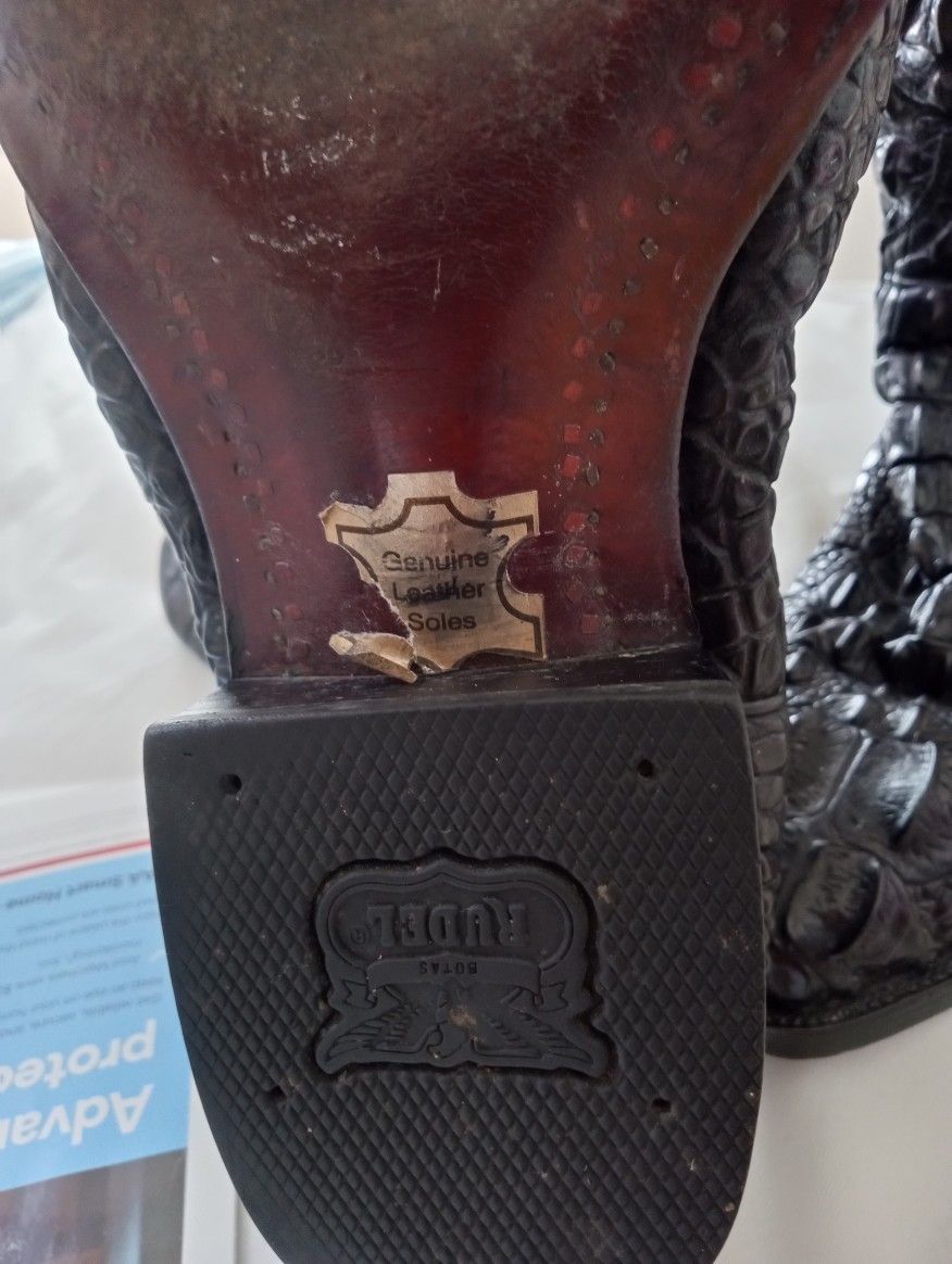 Genuine Leather Aligator Black Size 12 Cowboyboot