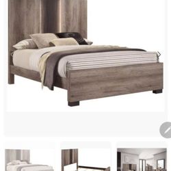 Contemparery Queen Panel Bed Frame