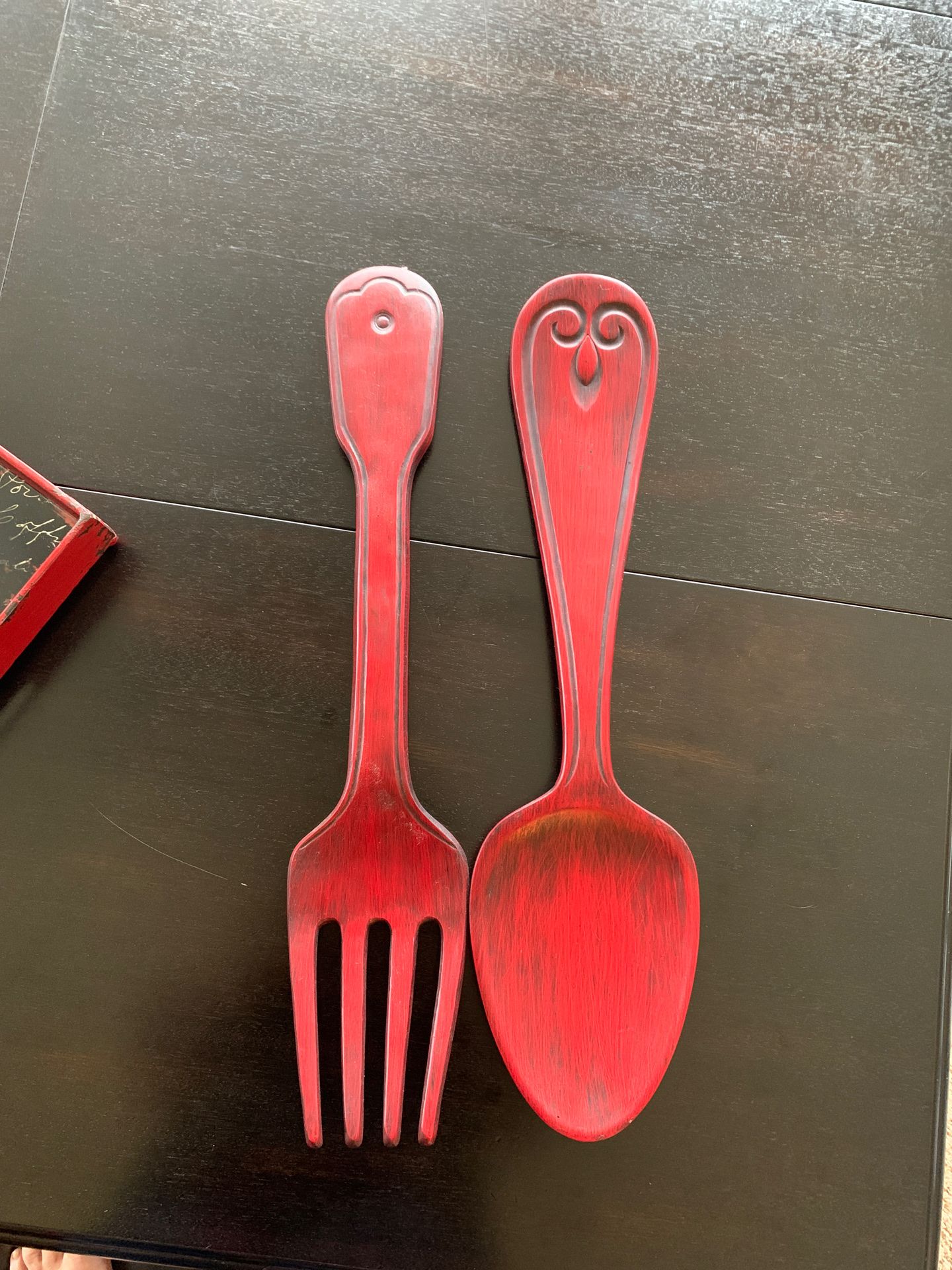 Red Fork and Spoon Wall Decor