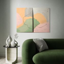 24x36 two abstract art paintings original acrylic 