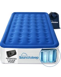 SoundAsleep Dream Series Raised Queen Air Mattress, Built-in Pump, Blue
ComfortCoil Technology, fast 1-click inflation, waterproof flocked top and Sur