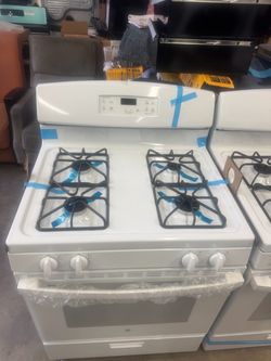 Stove gas range GE 4 burner white w 30”
