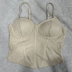 Cream lace corset top