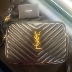 Authentic YSL Medium Lou Camera Bag – Black Leather – Gold Hardware – Excellent Condition