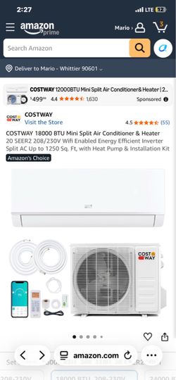 Costway 18000 BTU Mini Split Air Conditioner & Heater