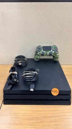 PLAYSTATION 4 PRO 1TB W/ ARMY GREEN CONTROLLER & POWER/CHARGER/HDMI CORDS