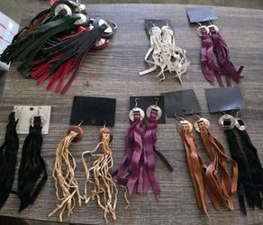 Vintage leather earrings