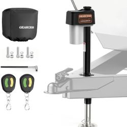 7500LBS Electric Trailer Jack, w/Remote Controls, RV Power A-Frame Tongue Jack with Built-in Spirit Level for Travel Trailer, 10.24"-33.46" IP65 Water