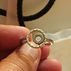 Pandora Authentic New Sterling Silver Signature Logo Pave Circles Size 9 Ring 