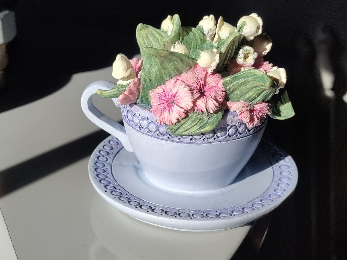 Musical Flower Teacup Figurine 