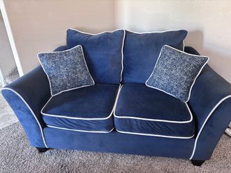Navy blue velvet couches
