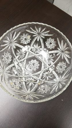 Antique Pressed Glass Star of David Serving Bowl
