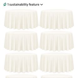 12 Pack 120 Inch Round Ivory Tablecloths