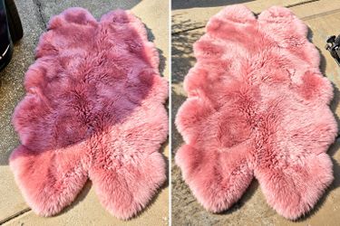Pink Sheepskin Fur Rug