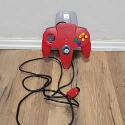 Nintendo 64 Red Controller With Gameboy Boy Transfer Pack 
