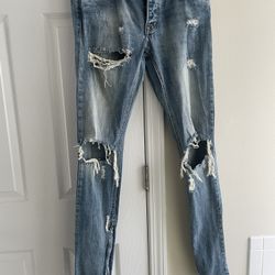 MNML Men’s Jeans 30 (approx. 32x34) Distressed 