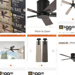 5 / Black Matte  Hampton Bay Indoor Outdoor  Ceiling Fans  New In Box Asking $55 Each 