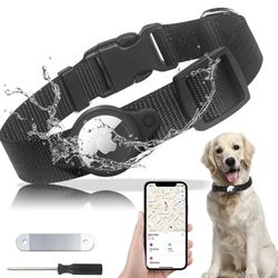 Airtag Dog Collar, IPX8 Waterproof Apple Airtag Dog Collar, 360° All-Inclusive Apple Air Tag for Dog Collar, Anti-Lost Airtag Holder for AirTag Collar