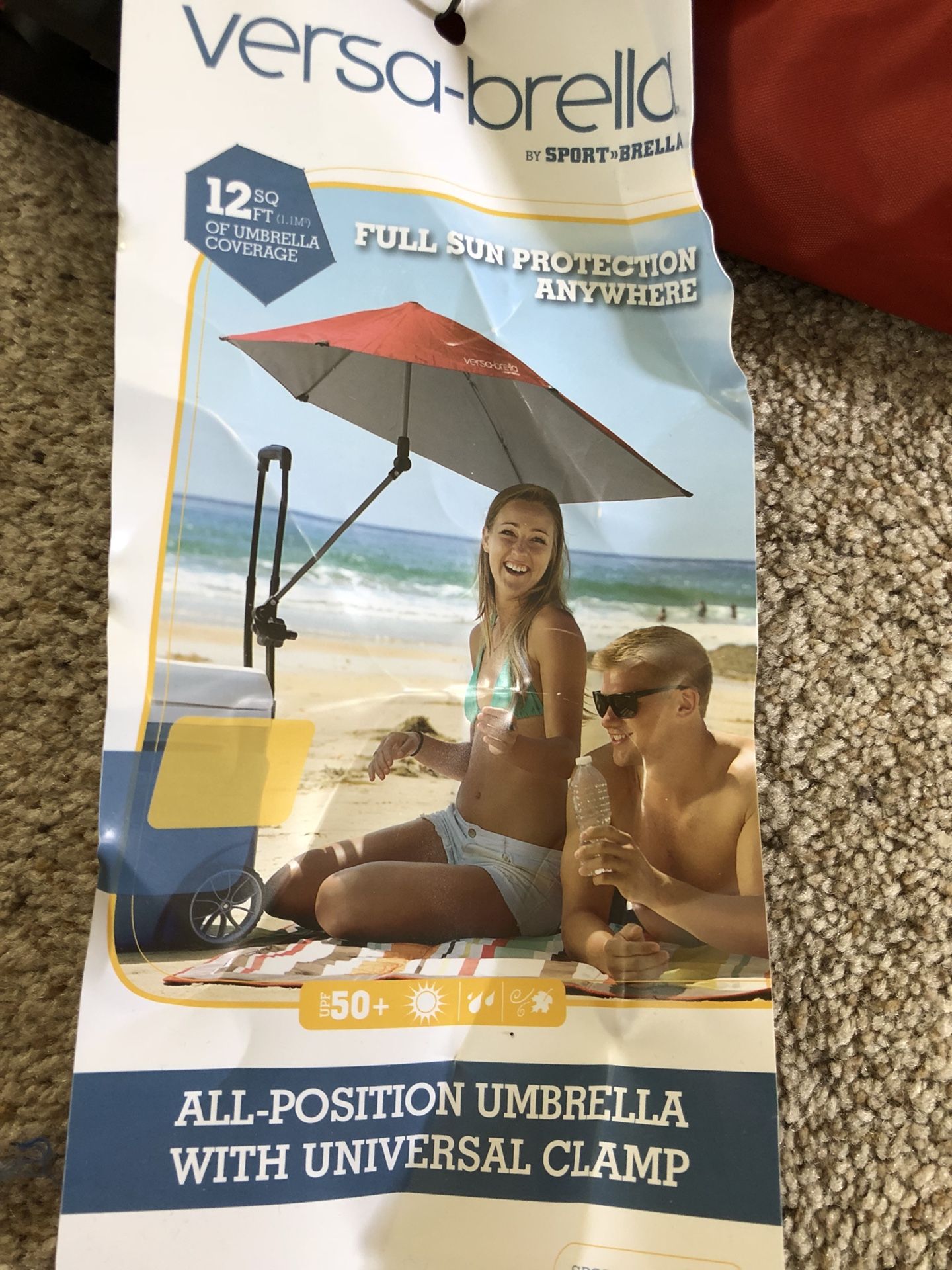 Sport-Brella Versa-Brella All Position Umbrella with Universal Clamp -Firebrick Red